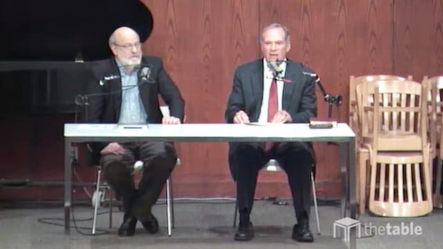Dr. Bock and guest recording The Table podcast