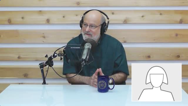 Dr. Bock recording The Table podcast