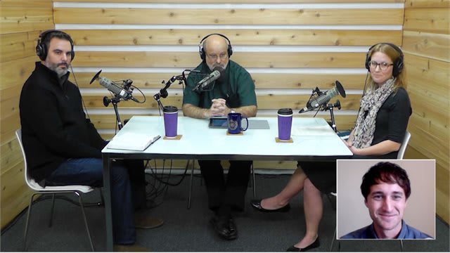 Dr. Bock and guests recording The Table podcast