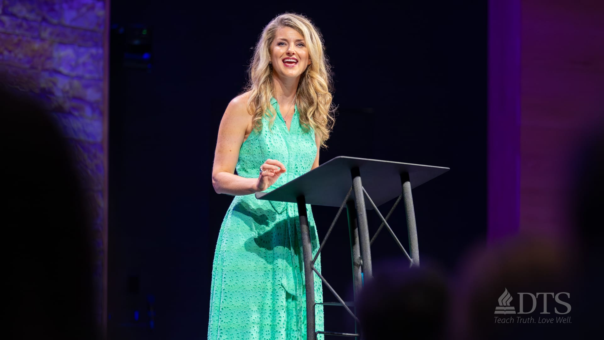Christie Allen speaking at Dallas Seminary chapel