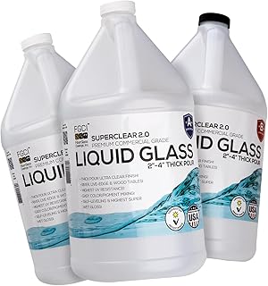 Deep Pour Epoxy Resin Liquid Glass 3 GL Kit, 2-4 inch Super Clear Amazing Flow Casting Resin Kit, High Temp Heat UV Resistant Food Safe Epoxy, Bubble Free Low Viscosity