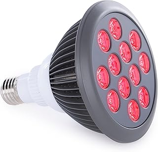hooga Red Light Therapy Bulb, 660nm & 850nm Red & Near Infrared Light, 12 Dual-Chip LEDs, Targeted Light Bulb with Base & Braided Power Cord for Home Wellness Routine, HG24