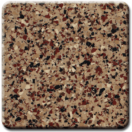 Chestnut with Rust Red epoxy floor coating color sample by GatorGuard