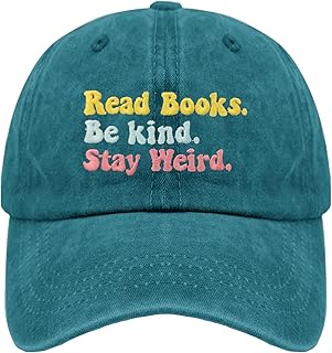 Book Lover Cap Read Books Be Kind Stay Weird Baseball Cap for Women Funny Denim Dad Hats Adjustable