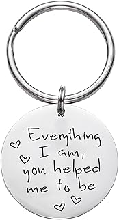 Gifts For Mom Keychain Everything I Am You Helped Me To Be Mama Mother Daughter Appreciation Gift for Stepmom Birthday Presents