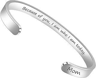 Bracelets for Women Mothers Day Bracelet Gifts from Daughter Inspirational Gifts for Women Graduation Gifts for Her Motivational Birthday Cuff Bangle Friendship Personalized Mantra Jewelry…
