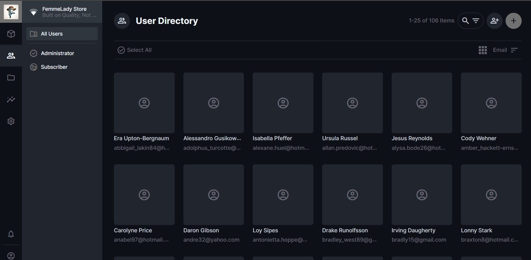 User data management collection