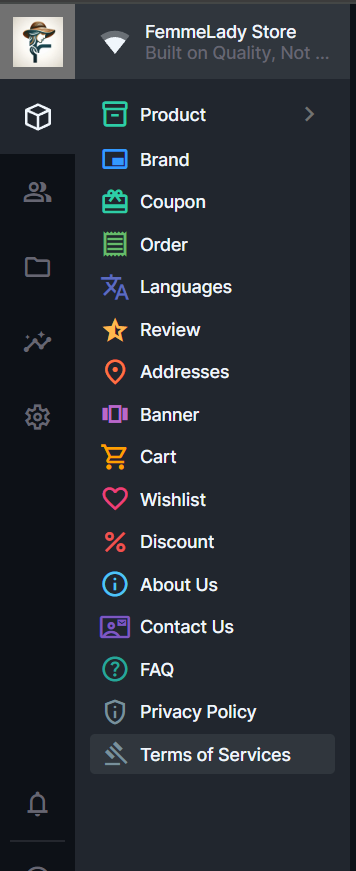 All collections listed in Directus with unique colors and representative icons