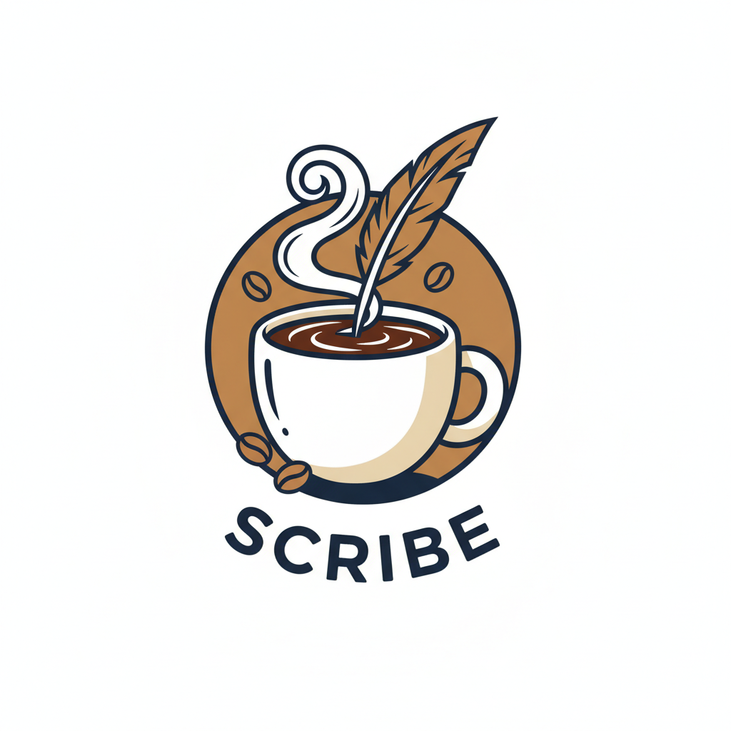 The Scribe logo, featuring a stylized pen tip, representing structured creativity in the terminal
