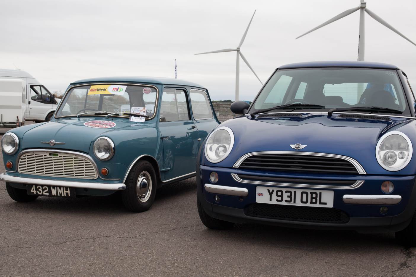 oldest modern Mini and classic MINI side by side