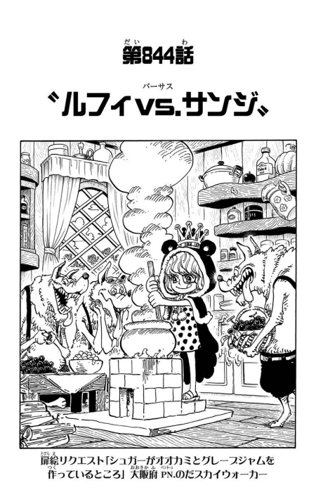 One Piece Cover Chapter 844 Luffy Vs Sanji