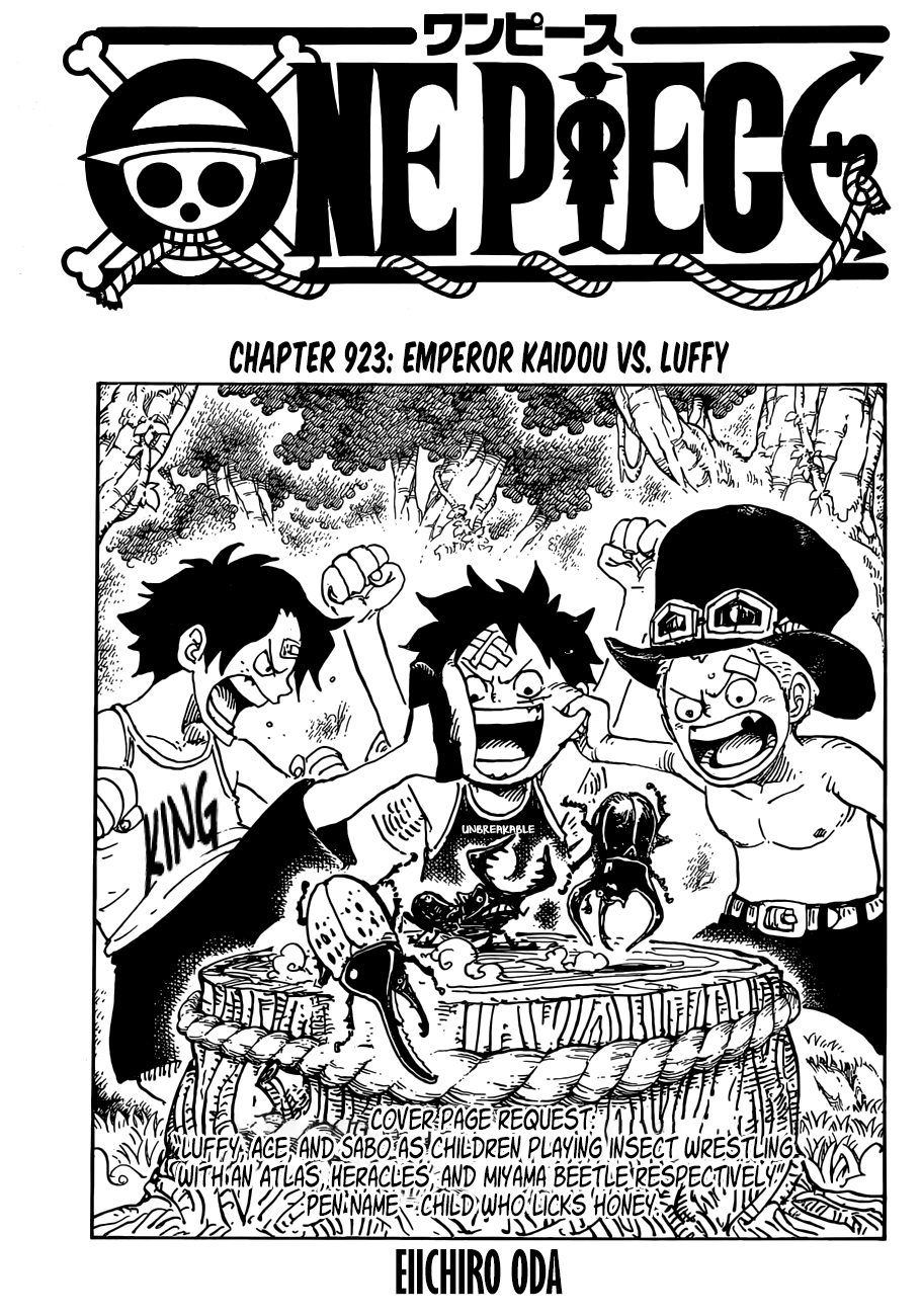 One Piece Cover Chapter 923 Yonko Kaido Vs Luffy