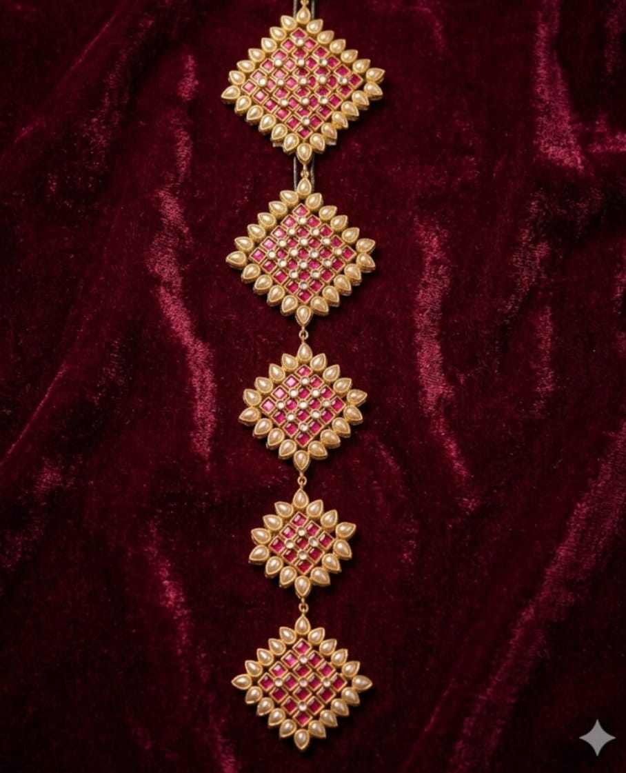 Bridal square long hair brooch 4