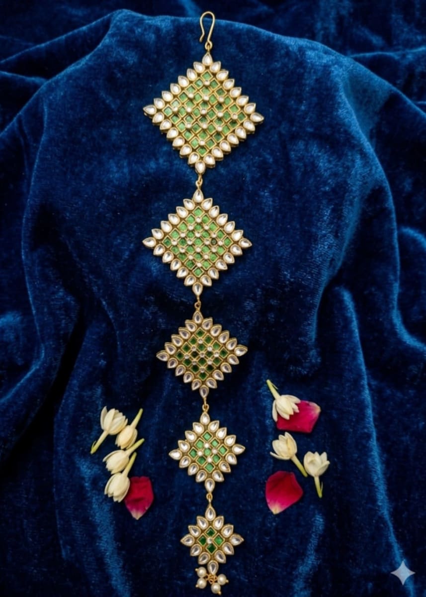 Bridal square long hair brooch 5