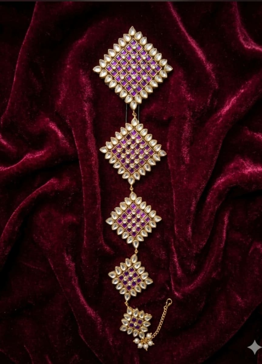 Bridal square long hair brooch 6