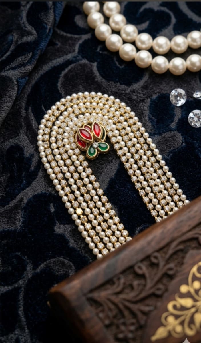 P Chain Lotus Hair brooch 2