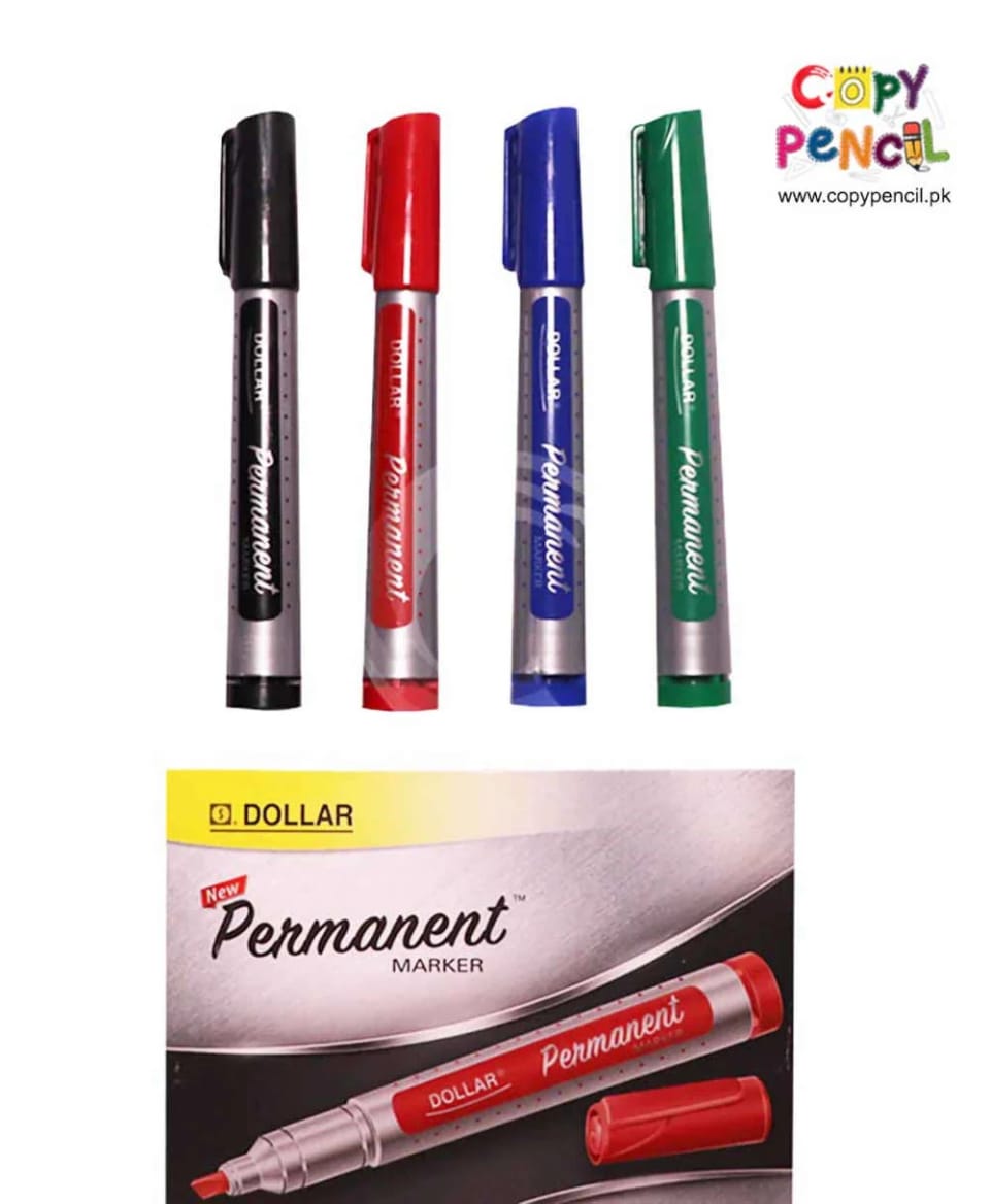 Dollar Permanent Marker Round Tip Red Blue Black Green Color