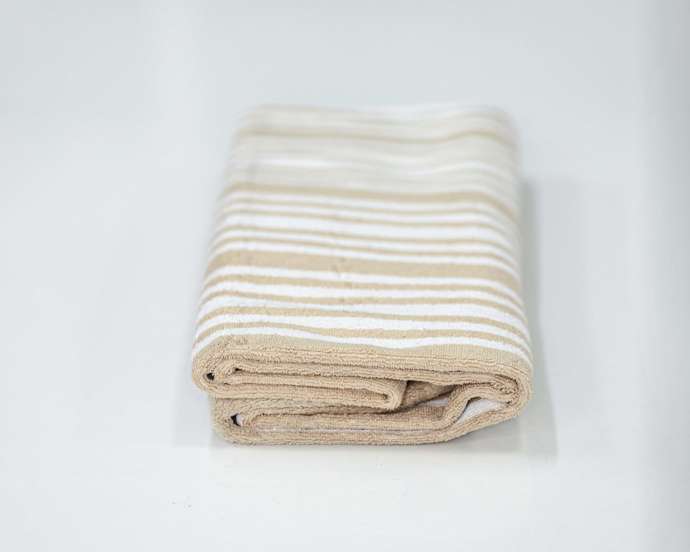 Beige Striped Bath Towel