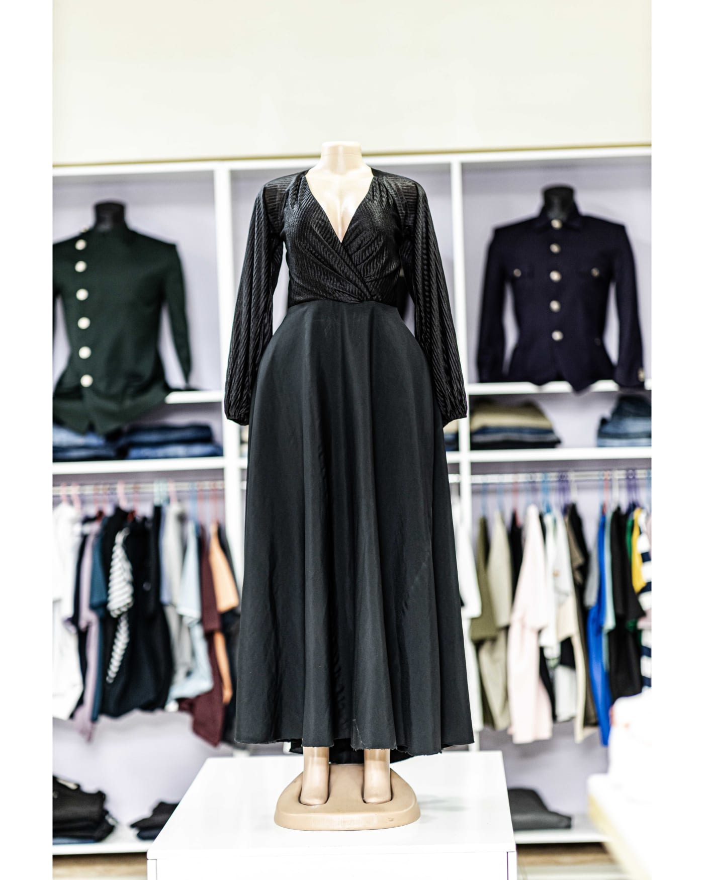 Black Chiffon Wrap Gown — image 1
