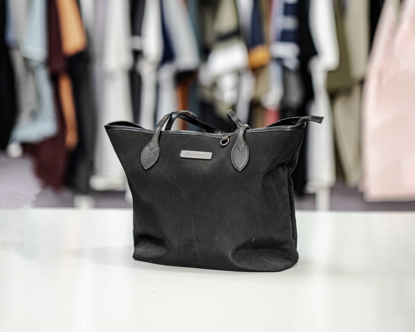 Black Soft Leather Tote