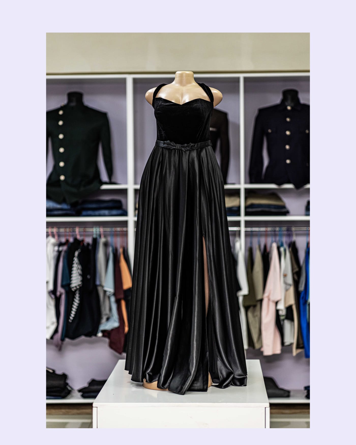 Black Velvet & Satin Ball Gown — image 1