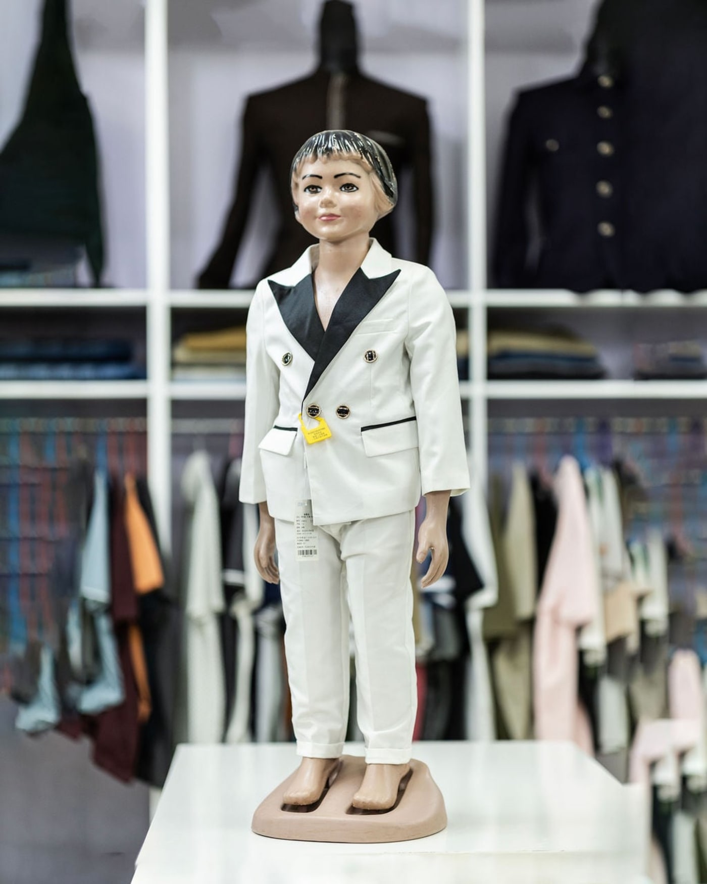 Boys' White Double-Breasted Suit