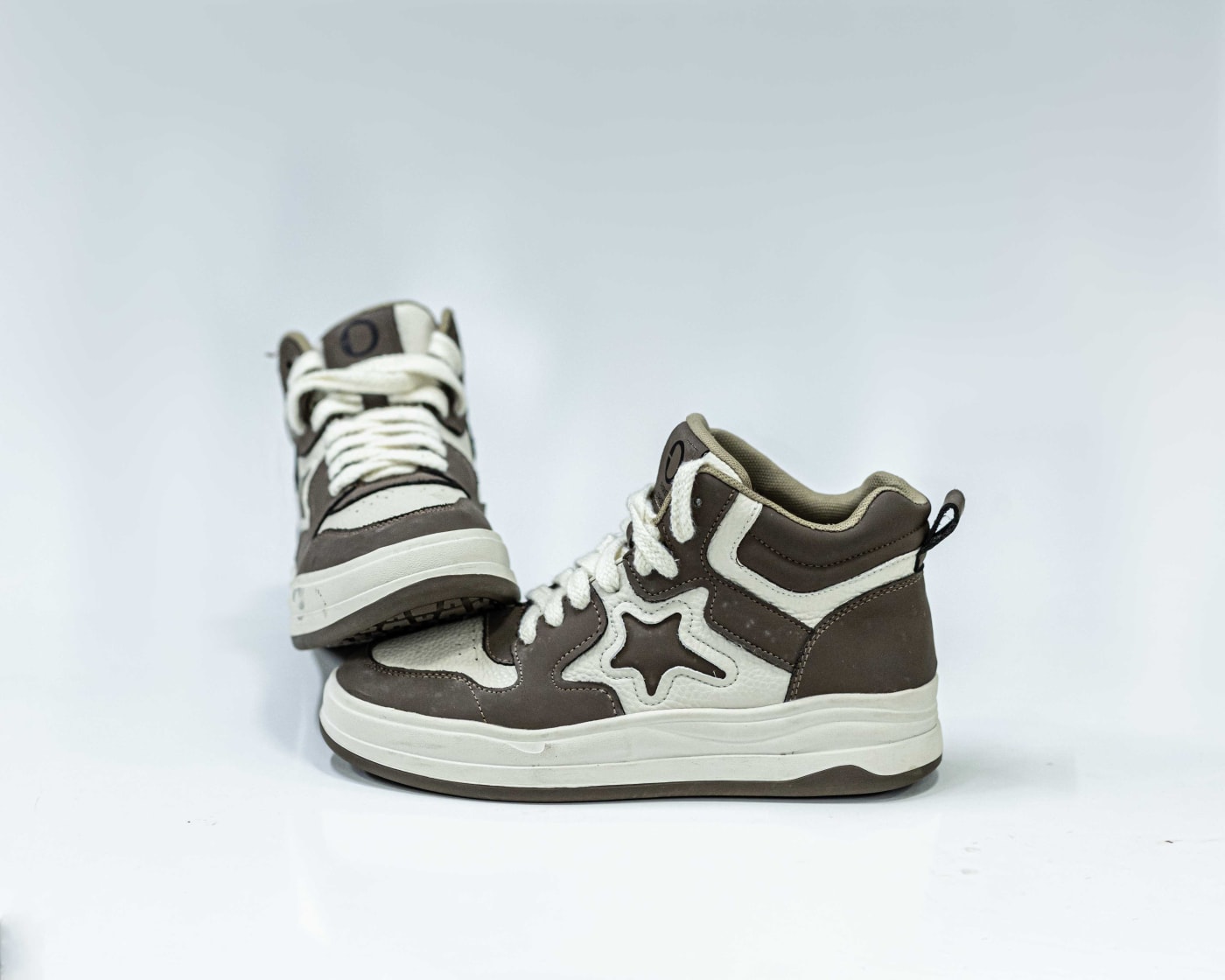 Brown & Cream Star High-Top