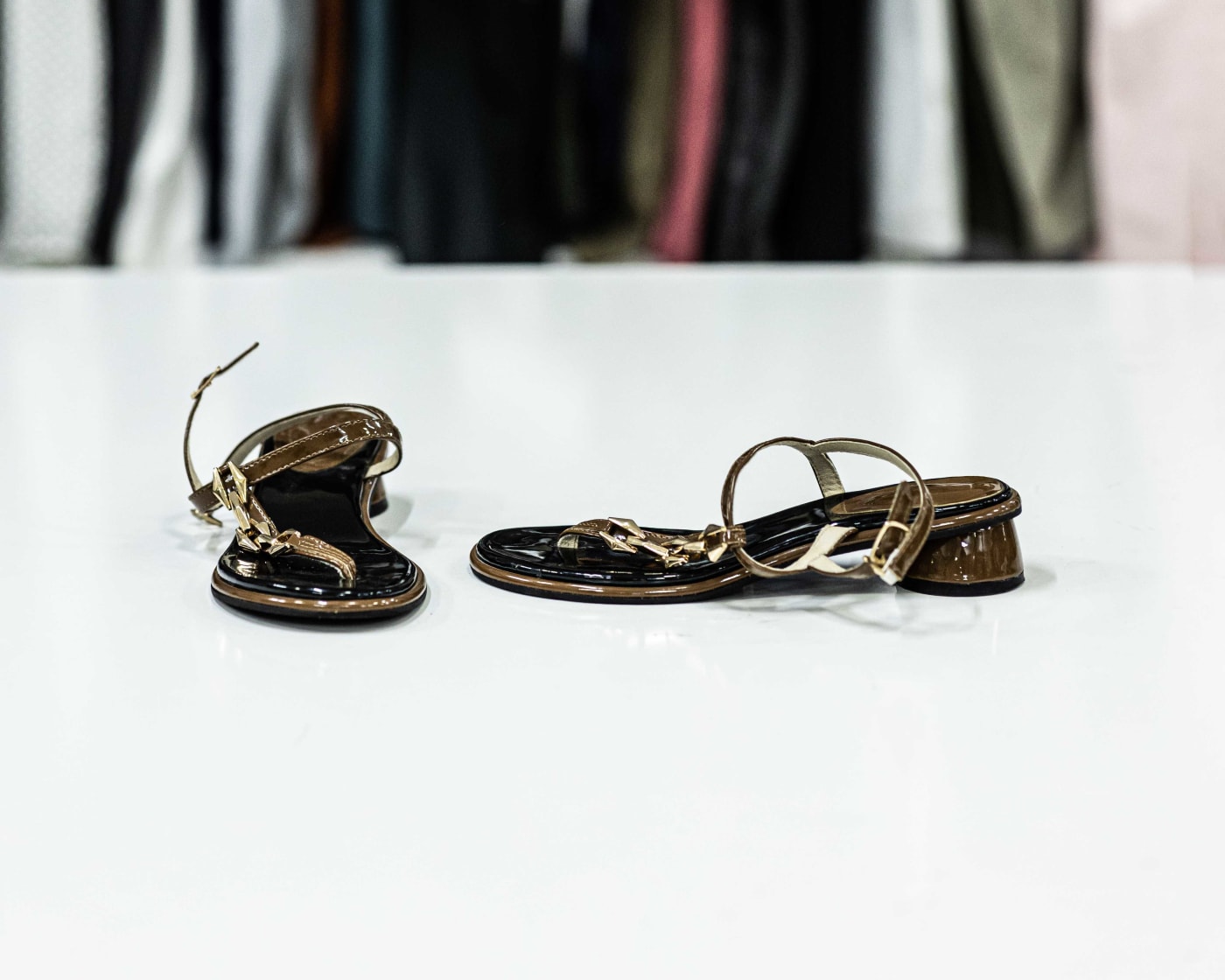 Brown Chain Flat Sandal