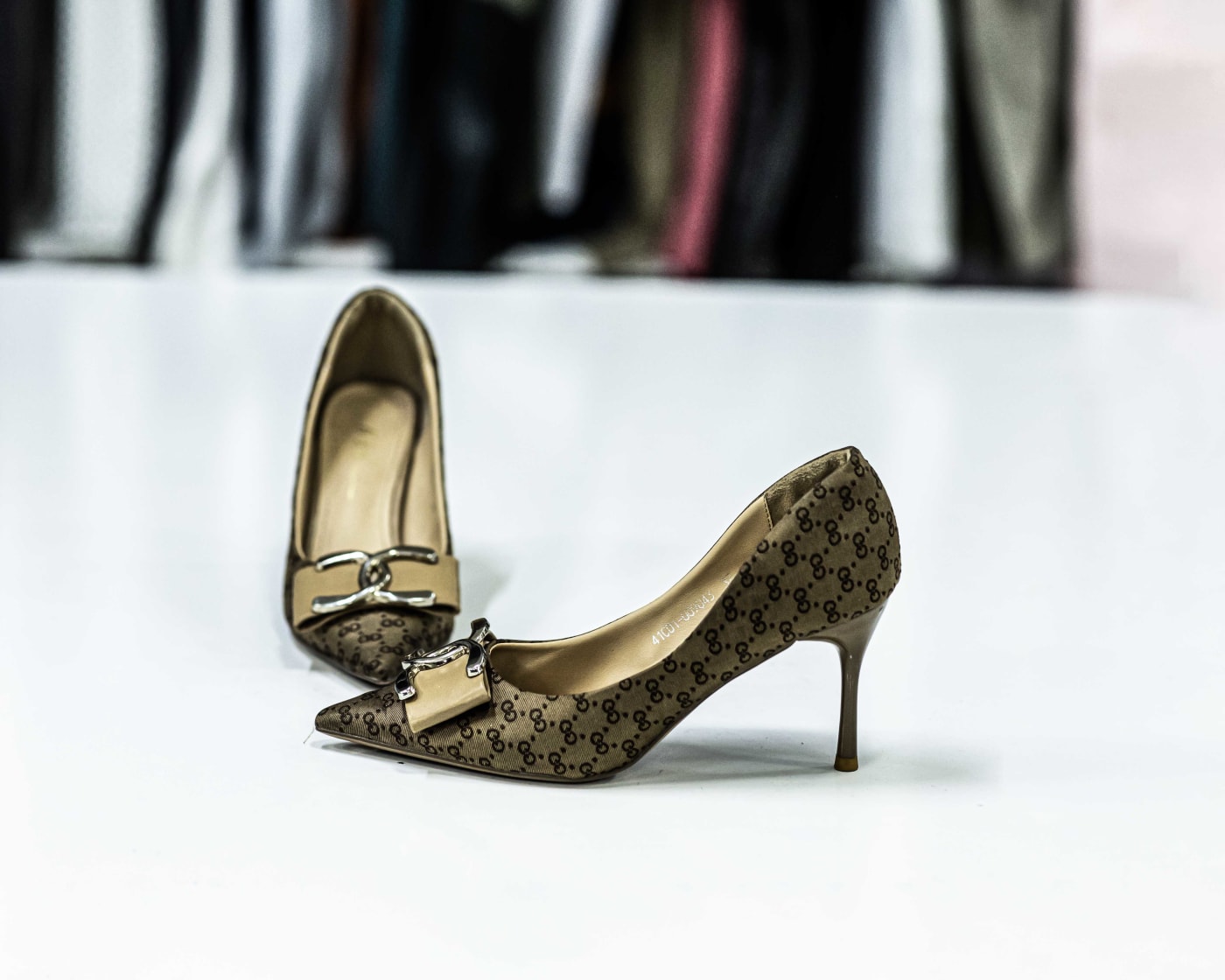 Brown Monogram-Print Pump — image 1