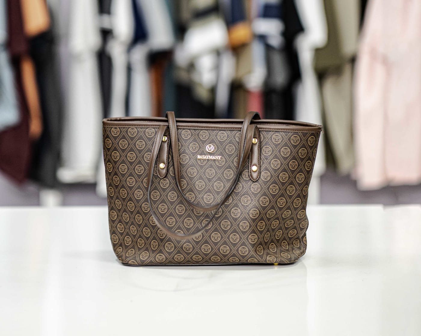 Brown Monogram Shopper