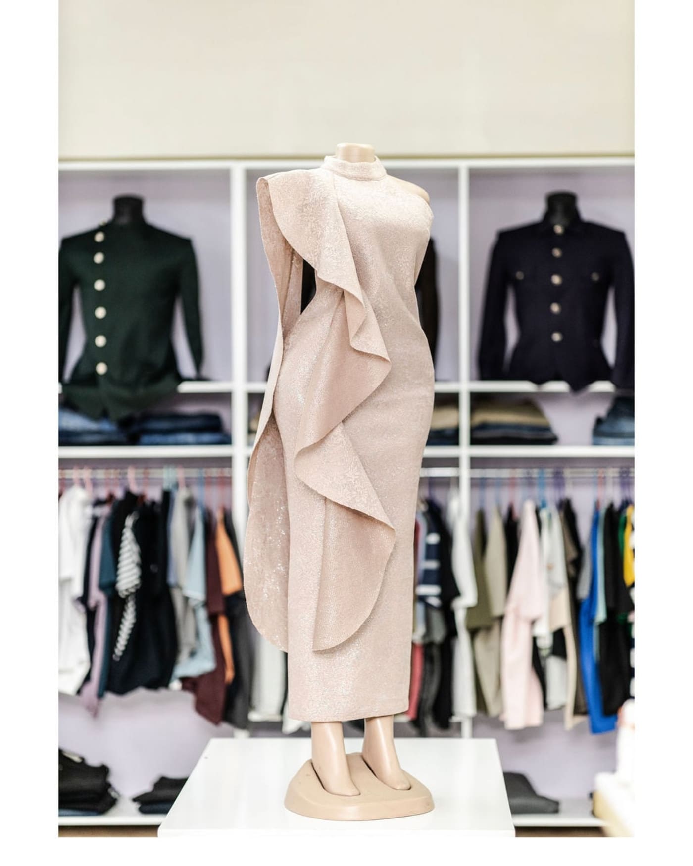 Champagne Cascade-Ruffle Gown — image 1