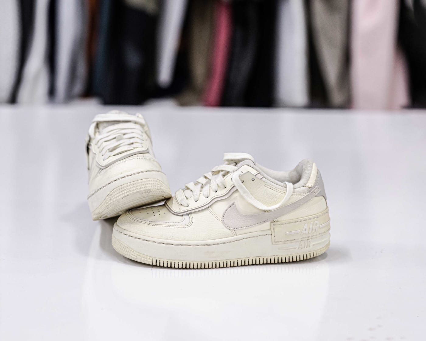 Cream Layered Low Trainer