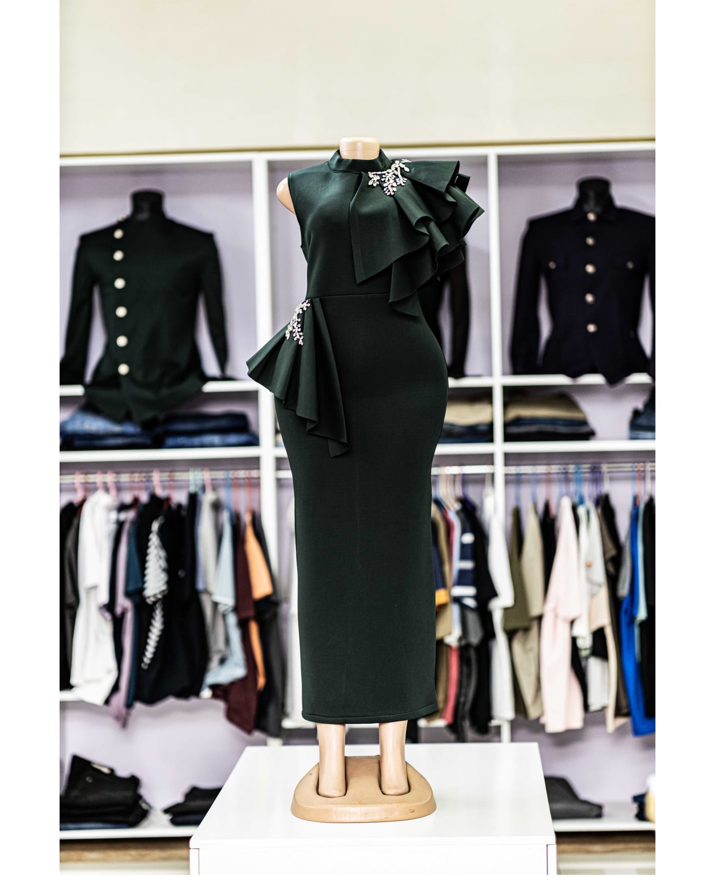 Forest Ruffle-Front Midi — image 1