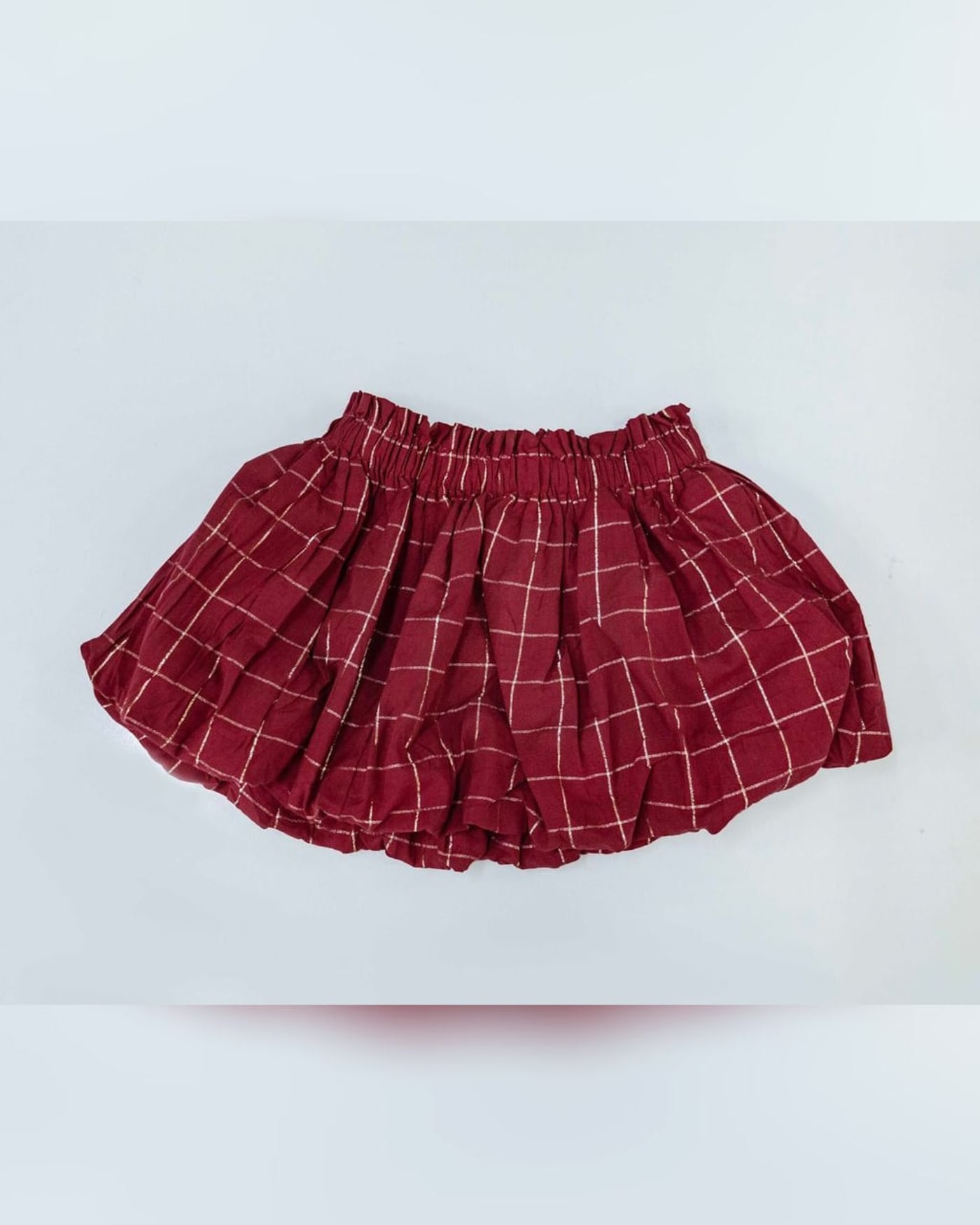 Girls' Burgundy Check Skirt — image 1