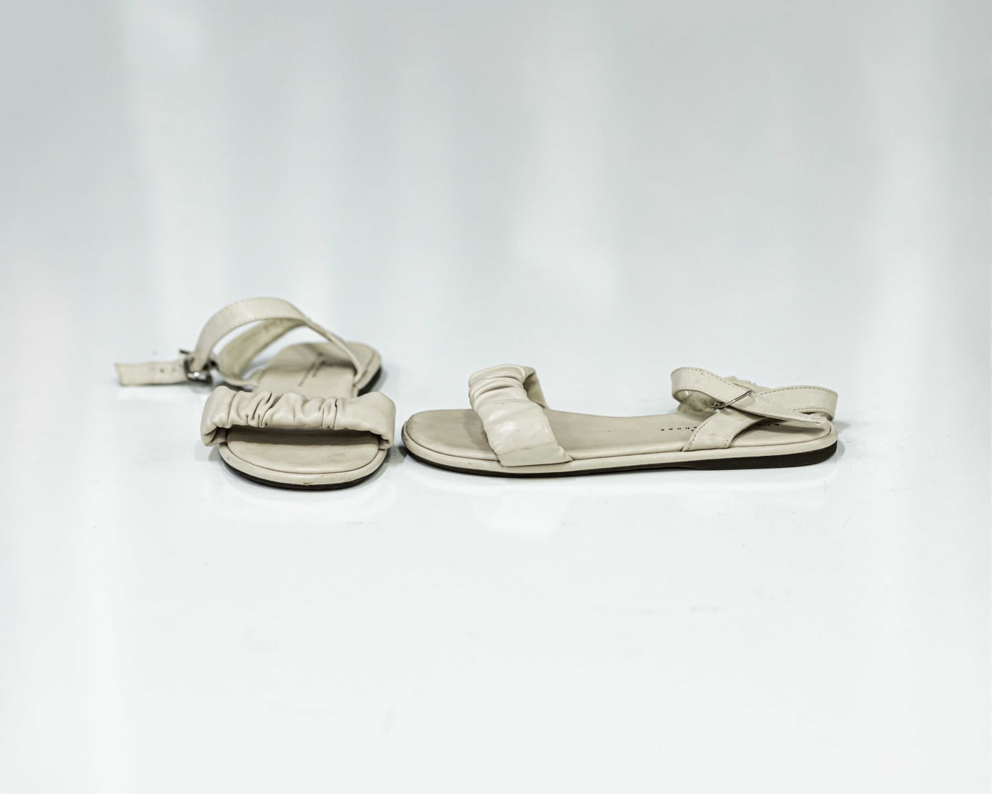 Ivory Buckle Flat Sandal