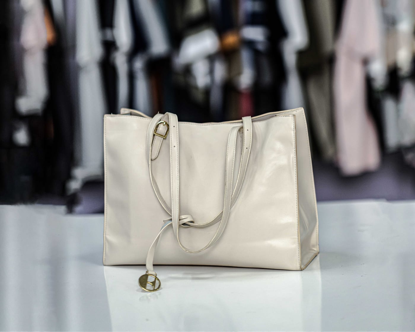 Ivory Drawstring Tote — image 1