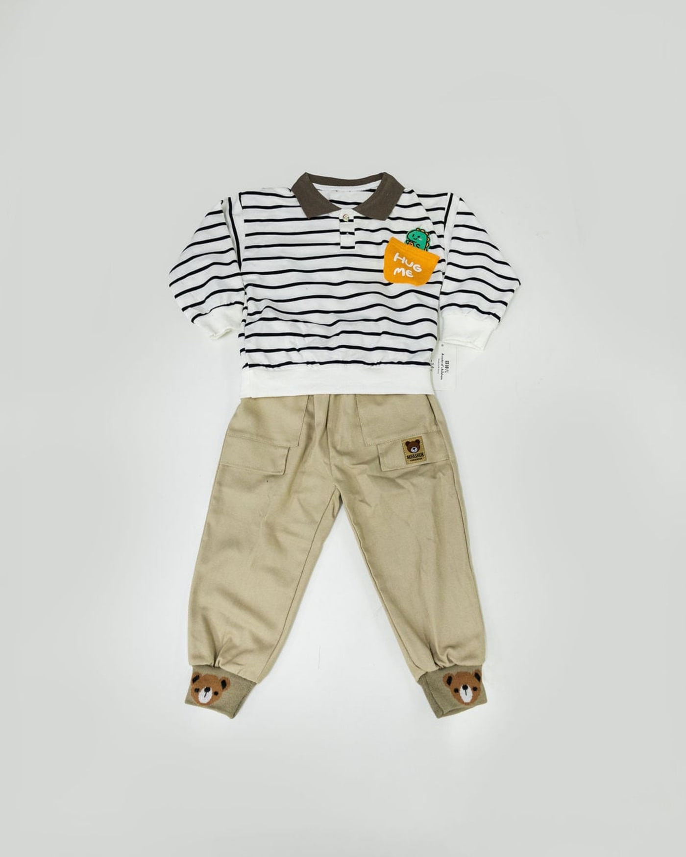 Kids' Striped Polo & Jogger Set — image 1