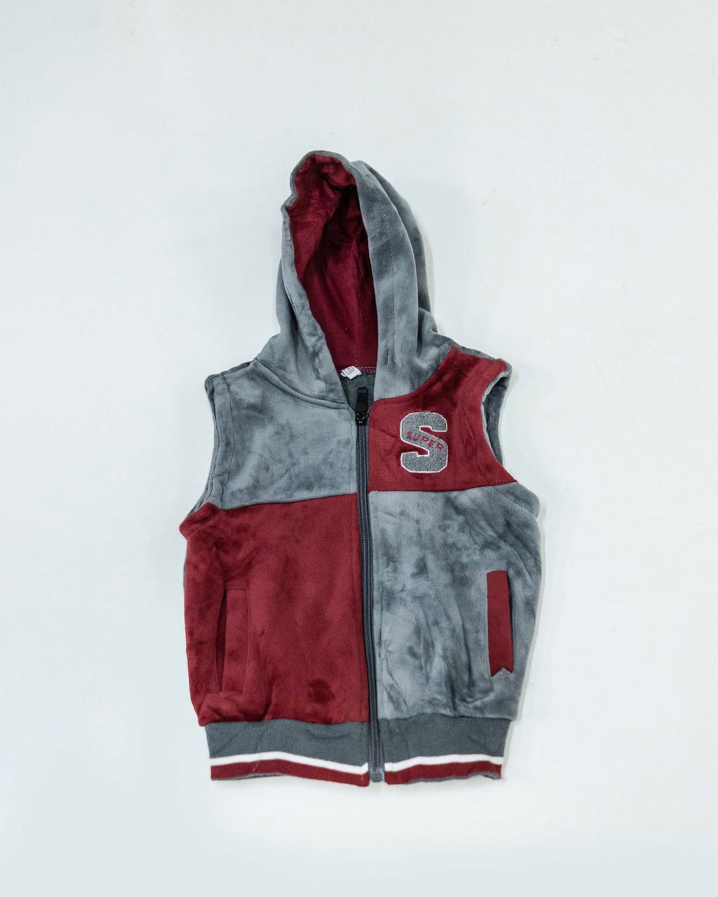 Kids' Varsity Hooded Gilet — image 1