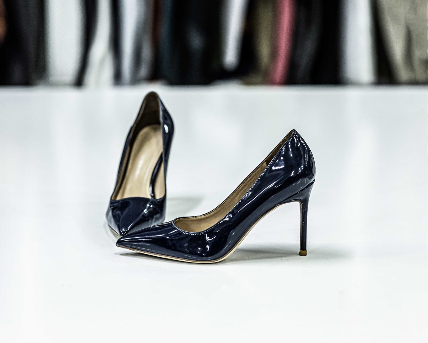 Navy Patent Pointed Pump — image 1