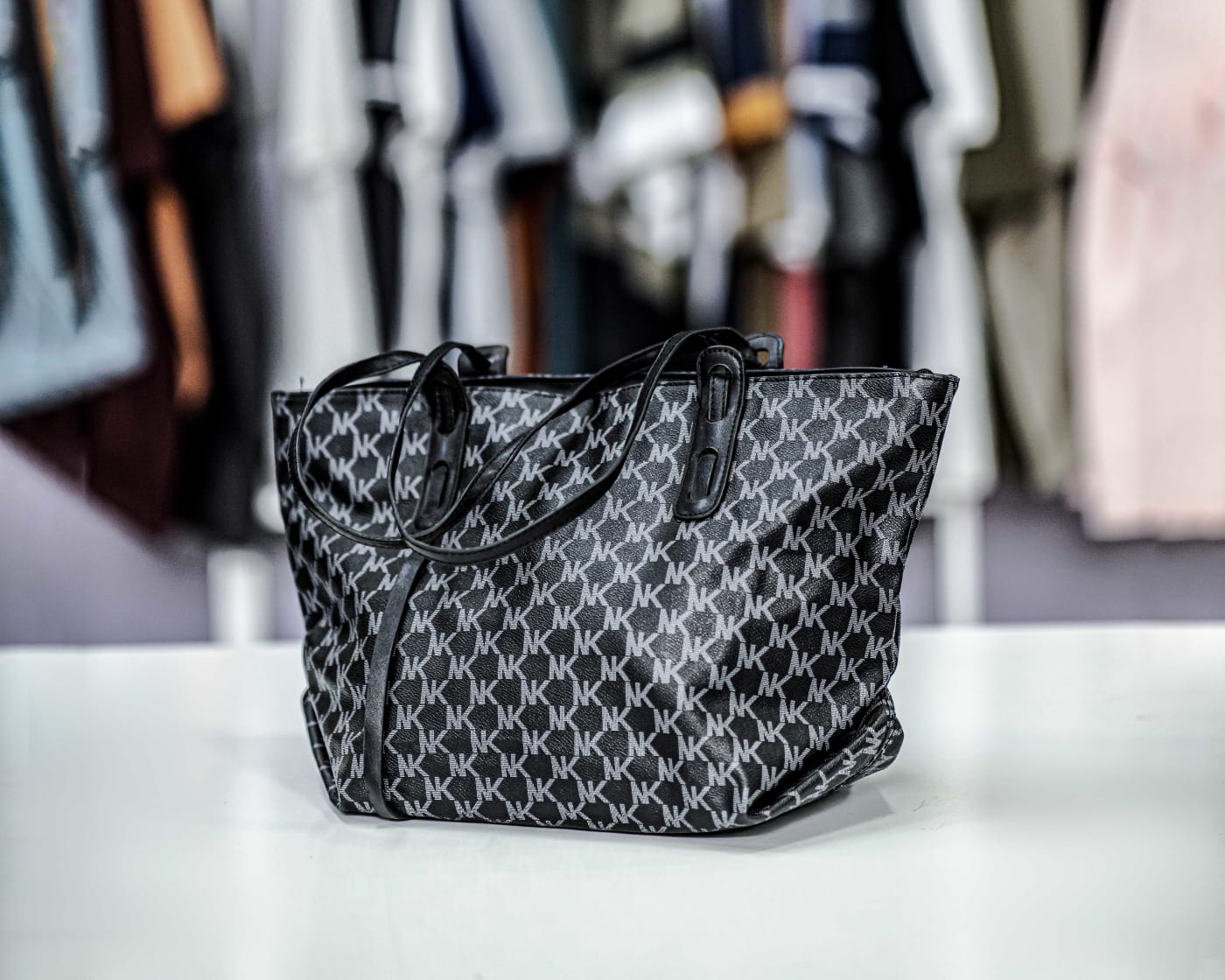 Navy Patterned Weekend Tote — image 1