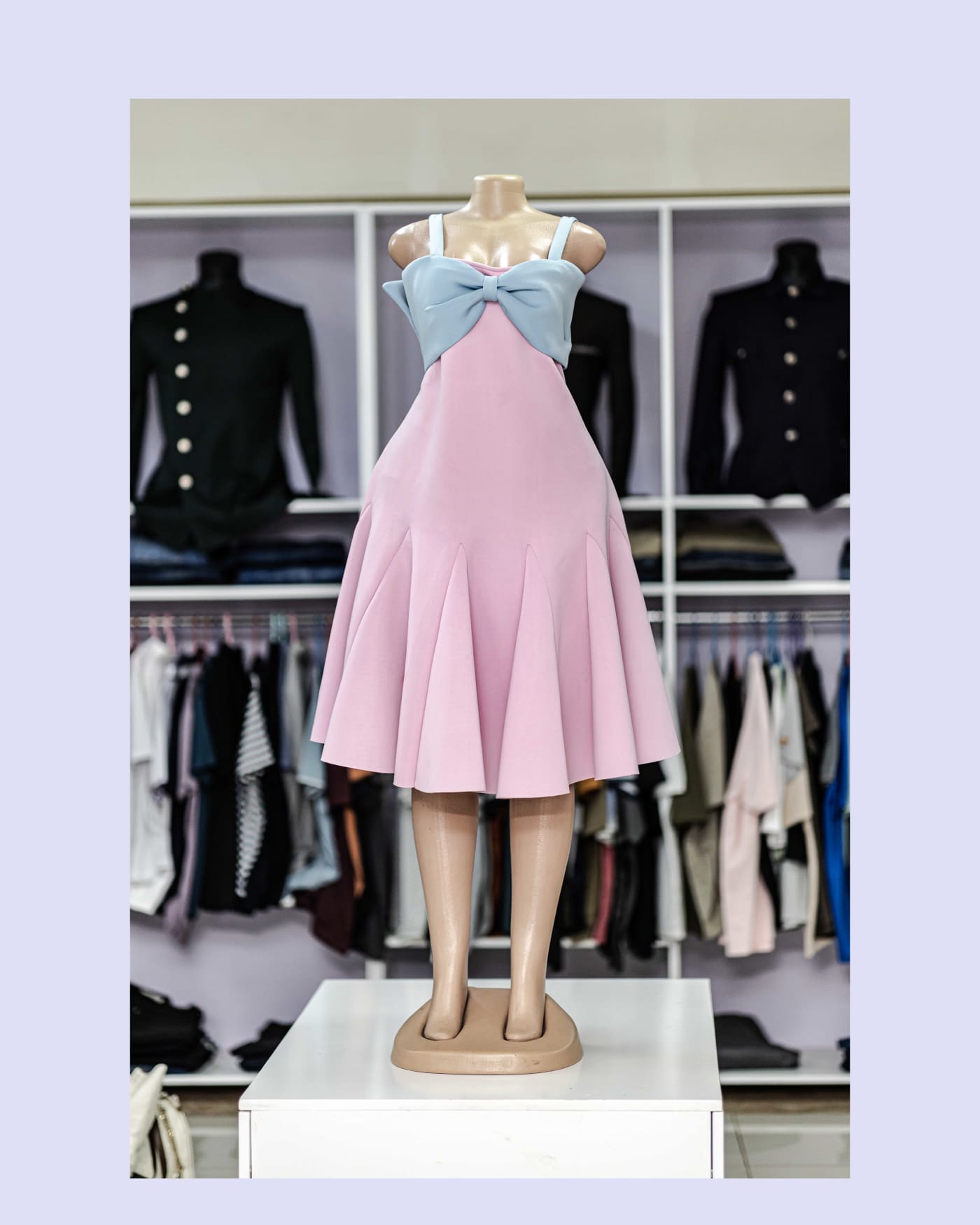 Pink & Blue Bow Midi