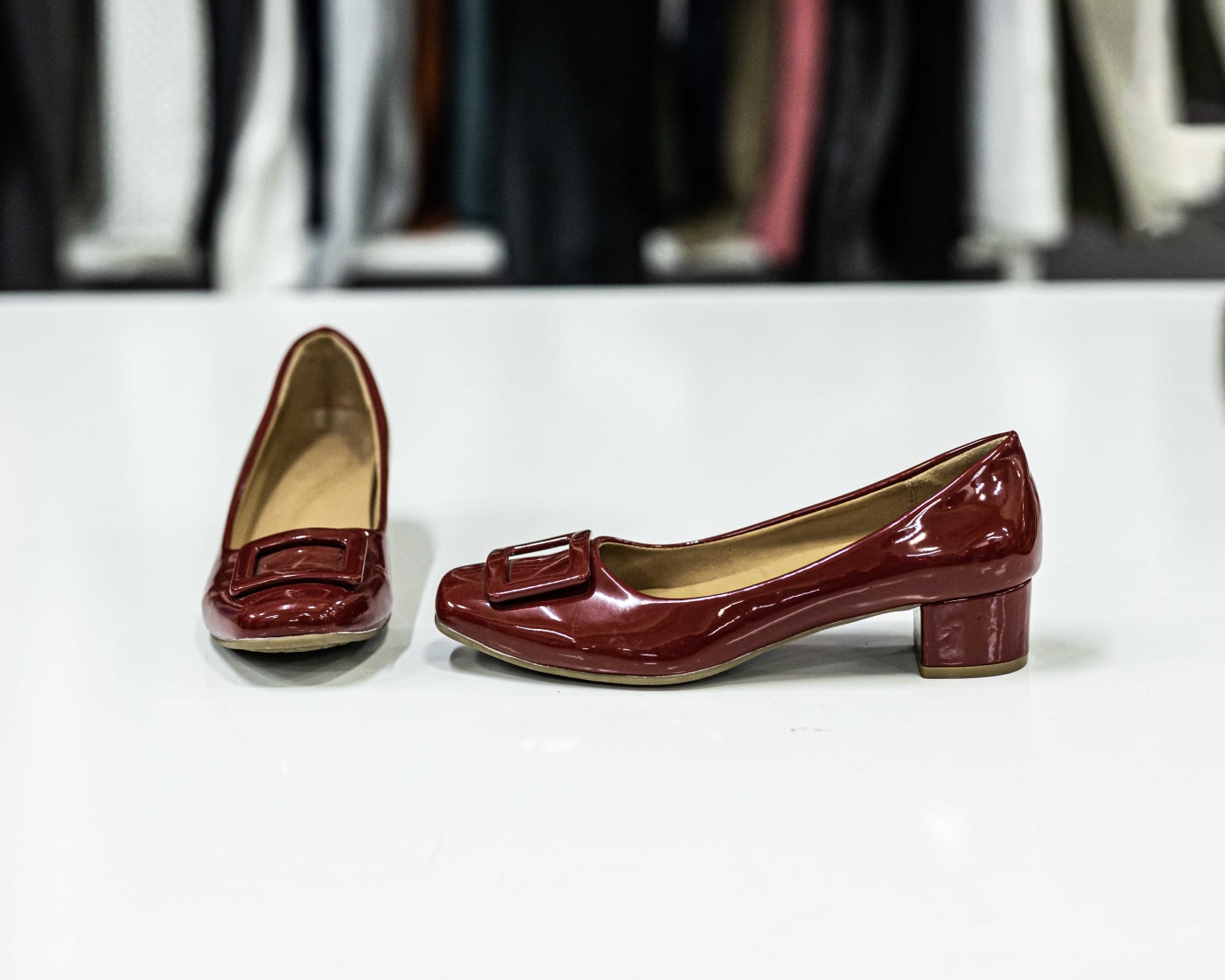 Red Patent Block-Heel Loafer