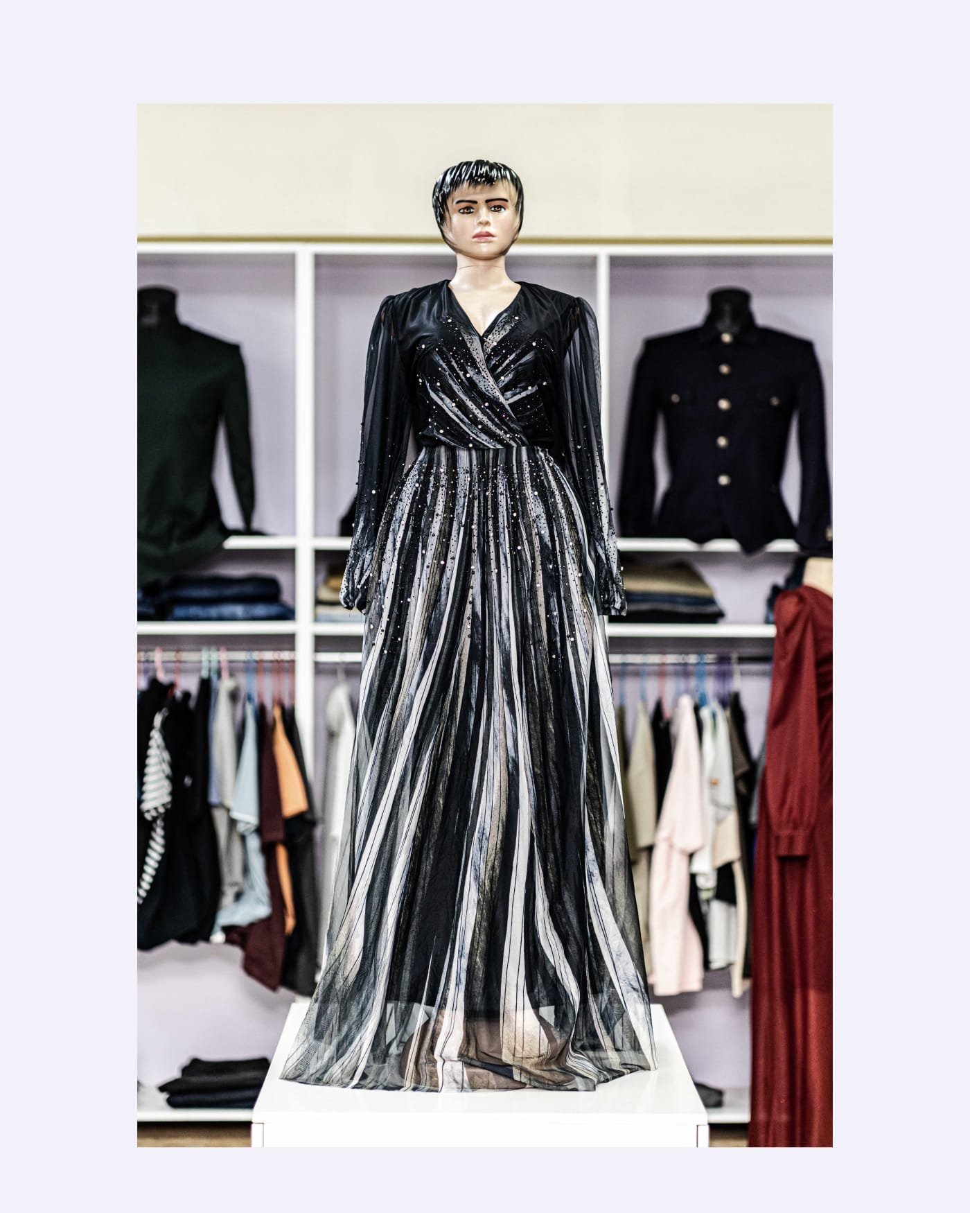 Silver Metallic Sheer Gown — image 1