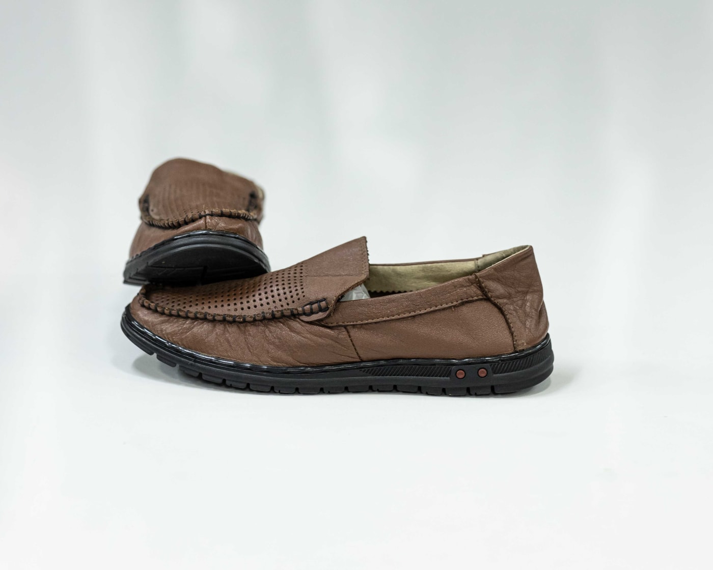 Tan Perforated Slip-On Loafer