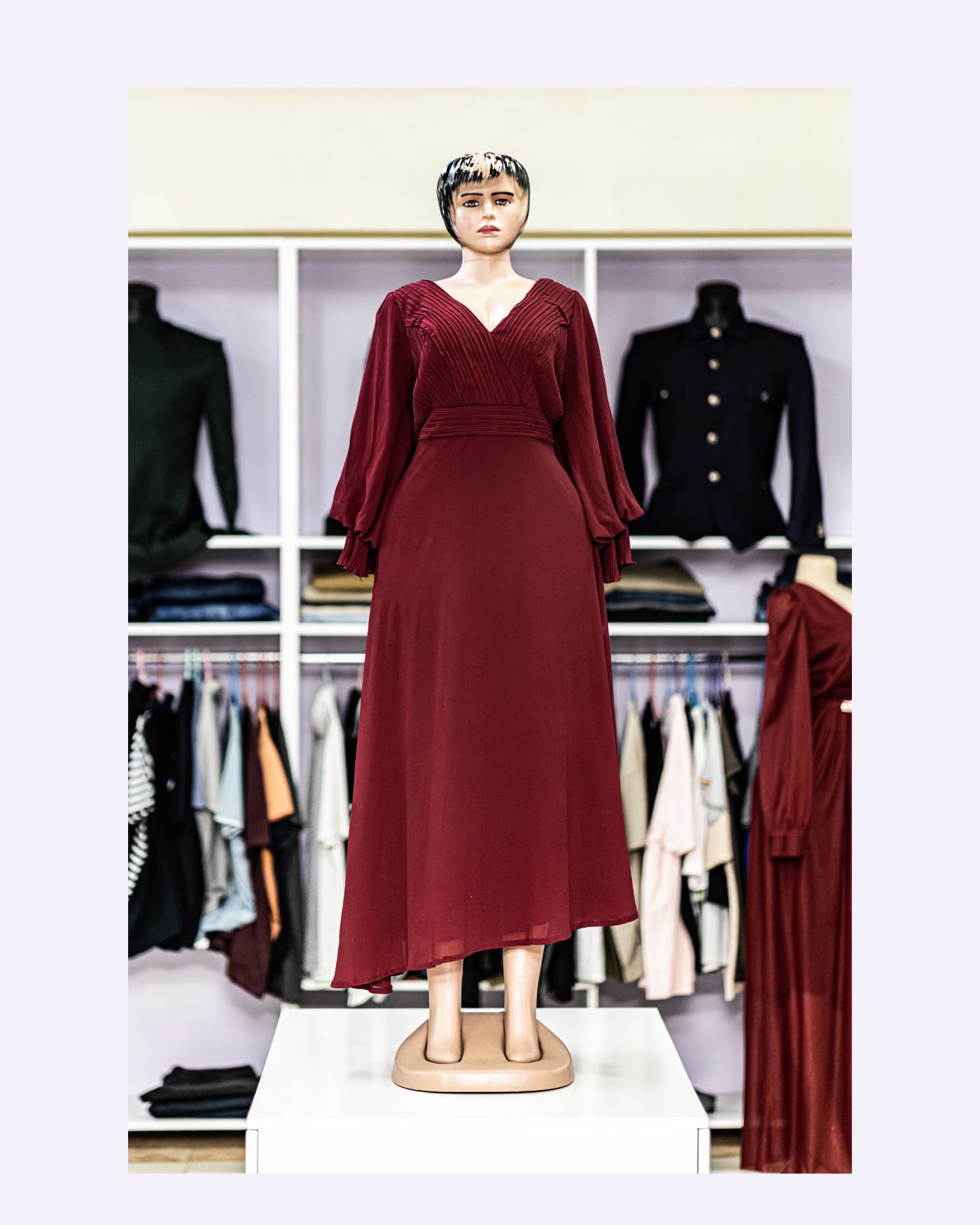 Wine Bishop-Sleeve Maxi — image 1