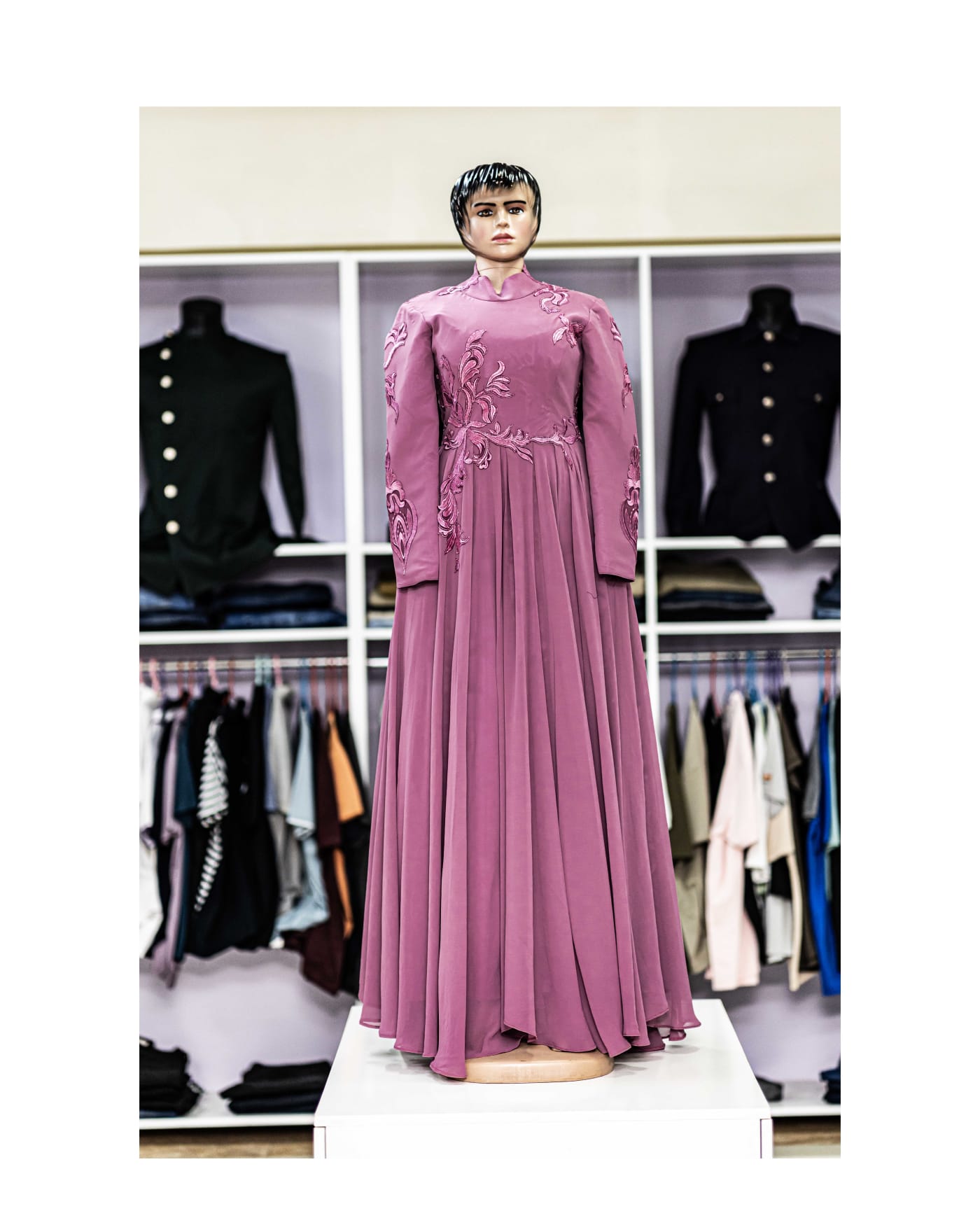 Dusty Pink Appliqué Gown — image 1