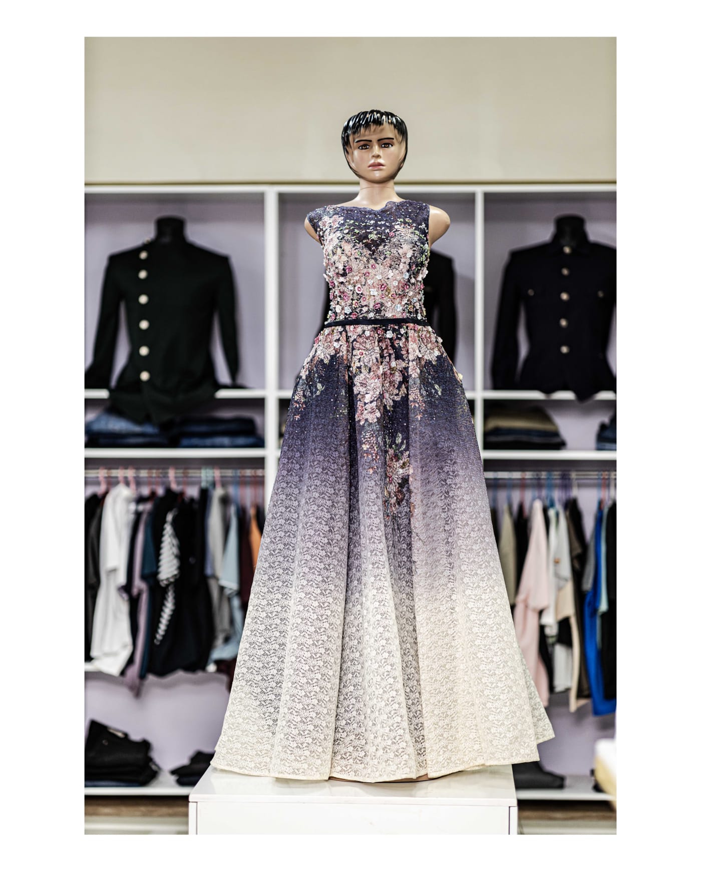 Ombré Floral Appliqué Ball Gown — image 1