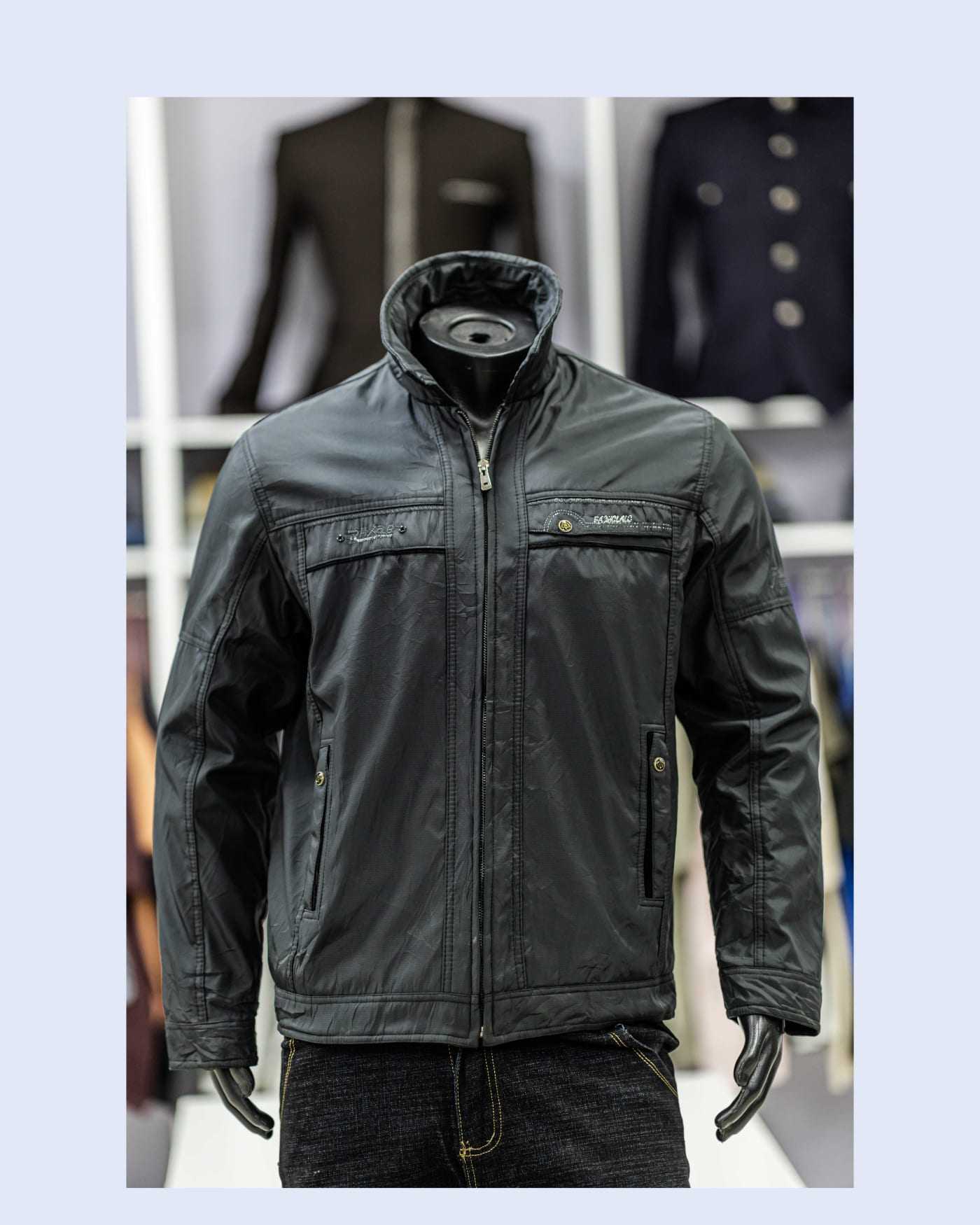 Black Technical Zip Jacket — image 1