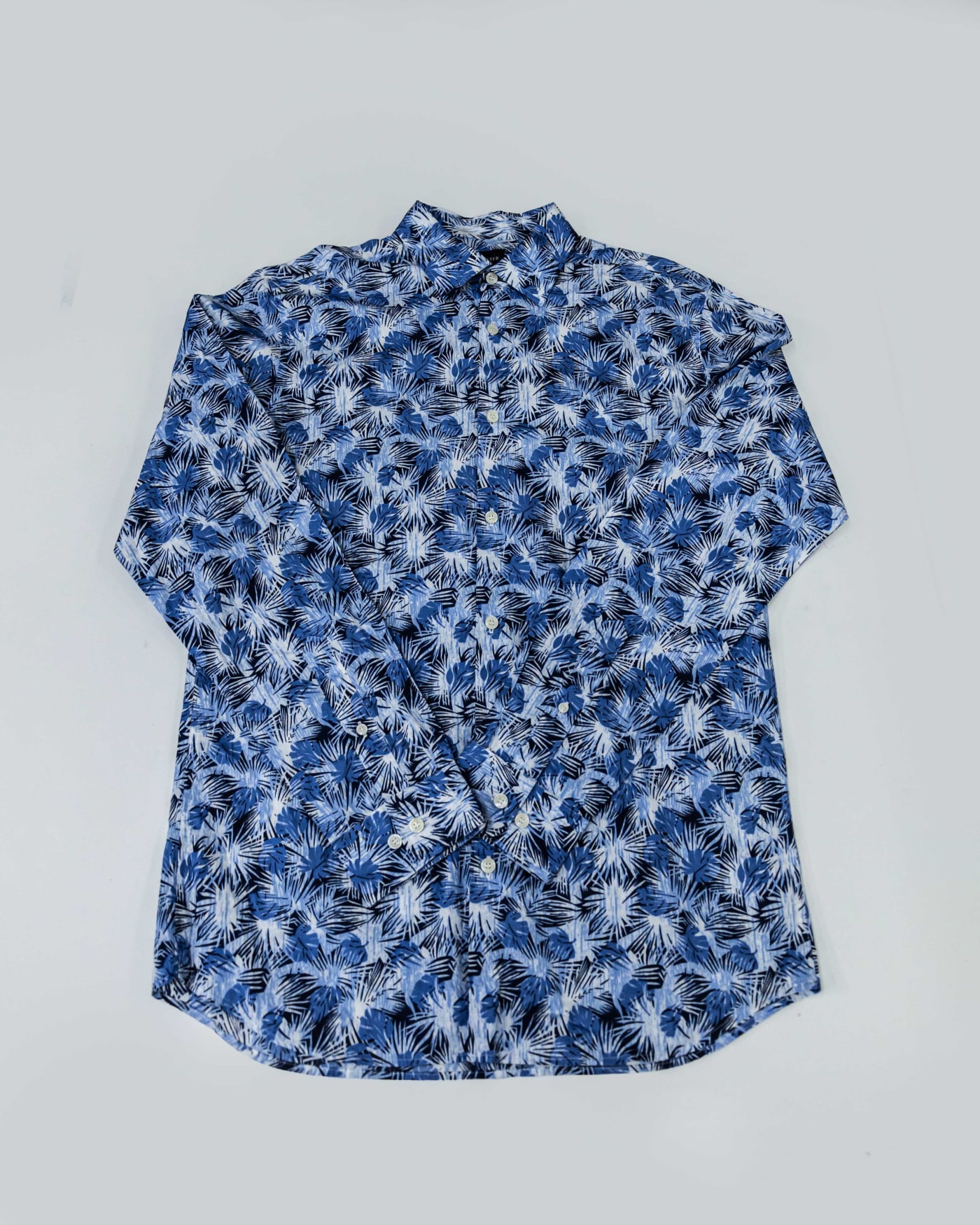 Blue Palm Print Shirt
