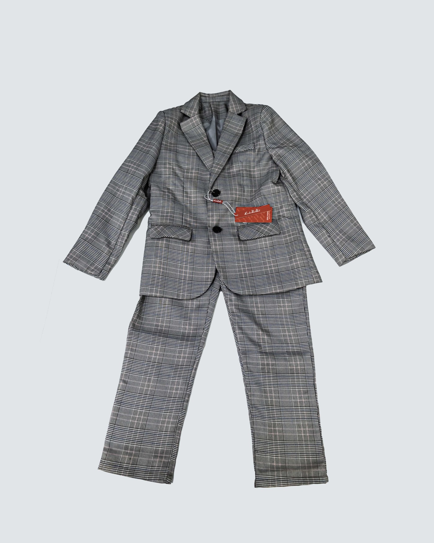 Boys' Grey Check Suit — image 1